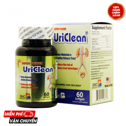 Super Power UriClean - Hỗ trợ tăng cường sức khỏe đường tiết niệu - Lọ 30 viên, 60 viên
